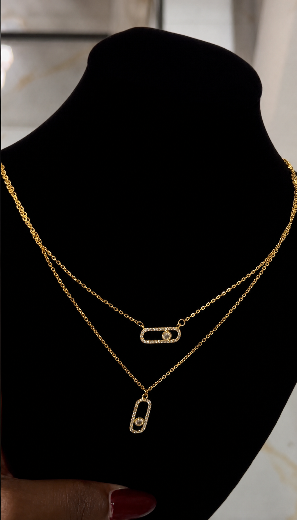 Stainless Steel Jewelry couleur or avec pendentifs géométriques