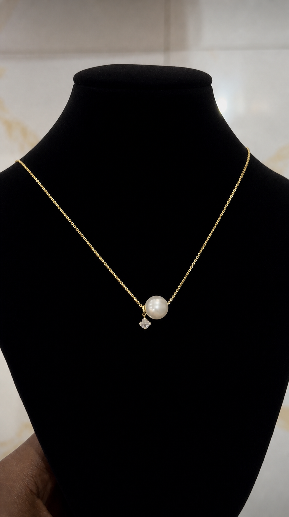 Stainless Steel Jewelry couleur or avec perle