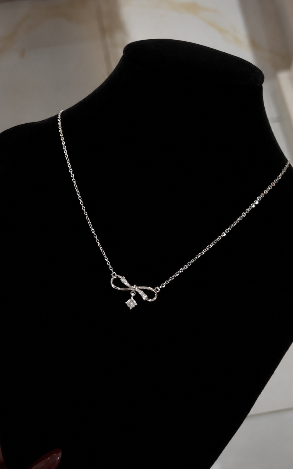 Stainless Steel Jewelry couleur argent avec nœud