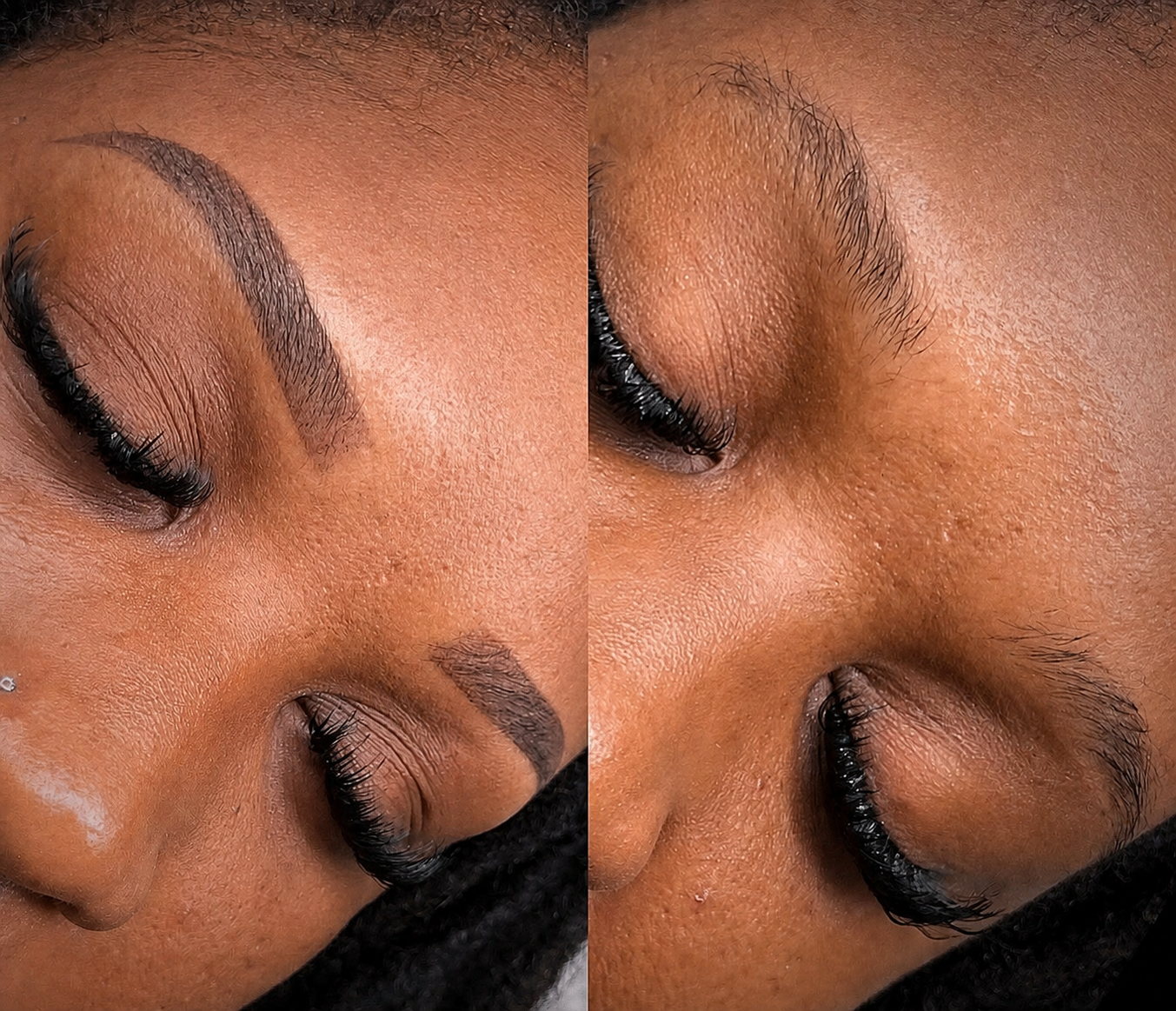 Résultat Microshading naturel avec cils en gros plan